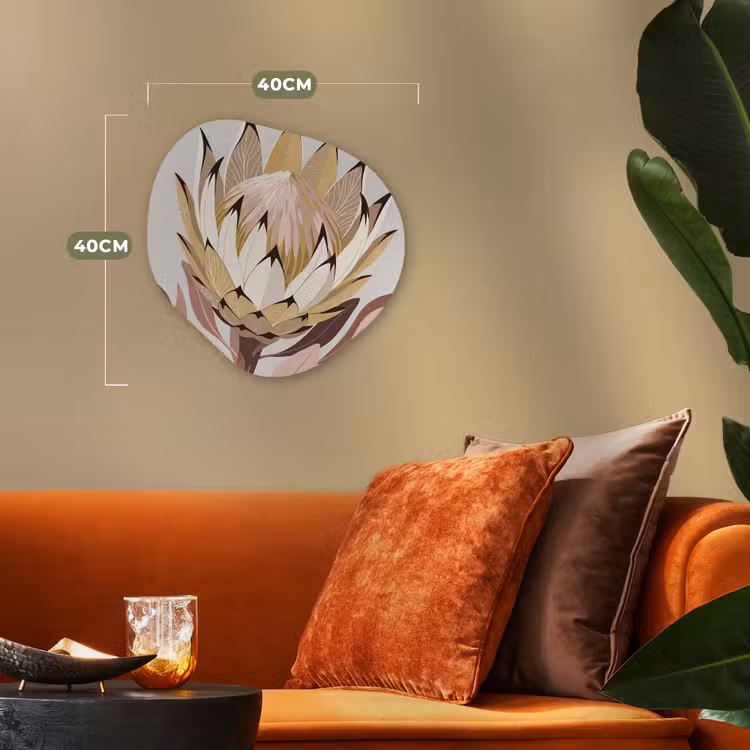 Organisch schilderij - Forex - Protea - Bloem - Botanisch - Beige — 4