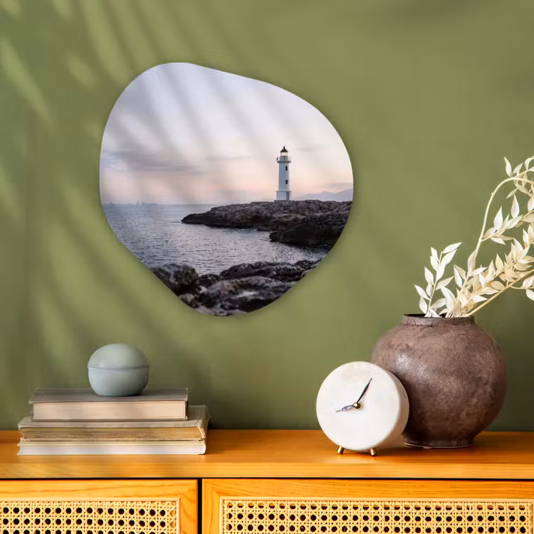 Organisch schilderij - Forex - Rotsen - Vuurtoren - Wit — 2