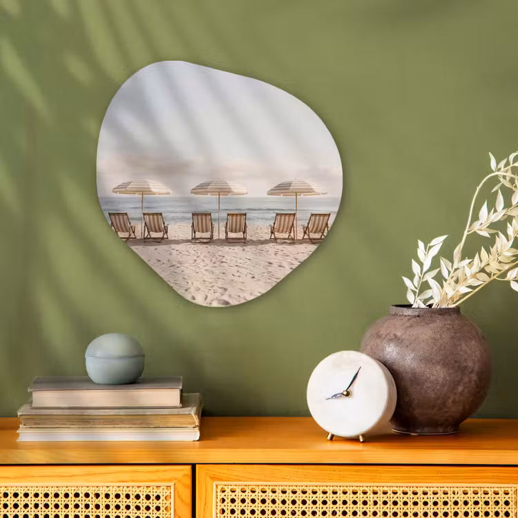 Organisch schilderij - Forex - Strand - Stoelen - Parasol — 2