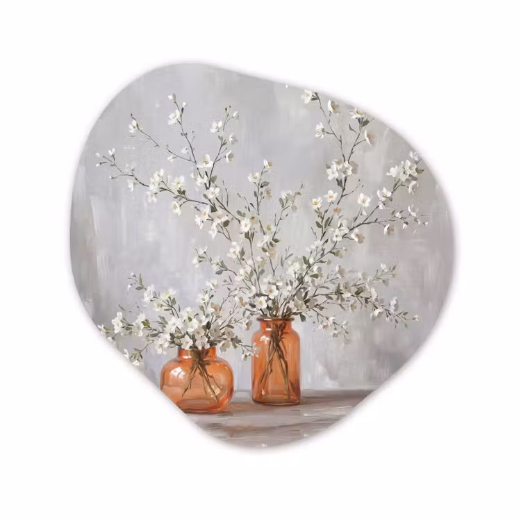 Organisch schilderij - Forex - Vazen - Bloemen - Oranje — 1