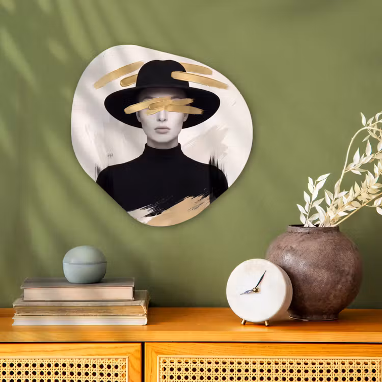 Organisch schilderij - Forex - Vrouw - Portret - Modern - Goud - Kunst — 2