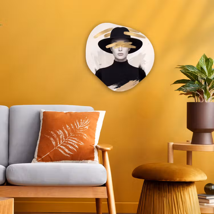 Organisch schilderij - Forex - Vrouw - Portret - Modern - Goud - Kunst — 3