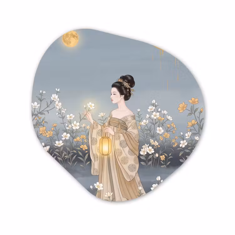 Organische vorm aluminium - Aziatisch - Vrouw - Kimono — 1