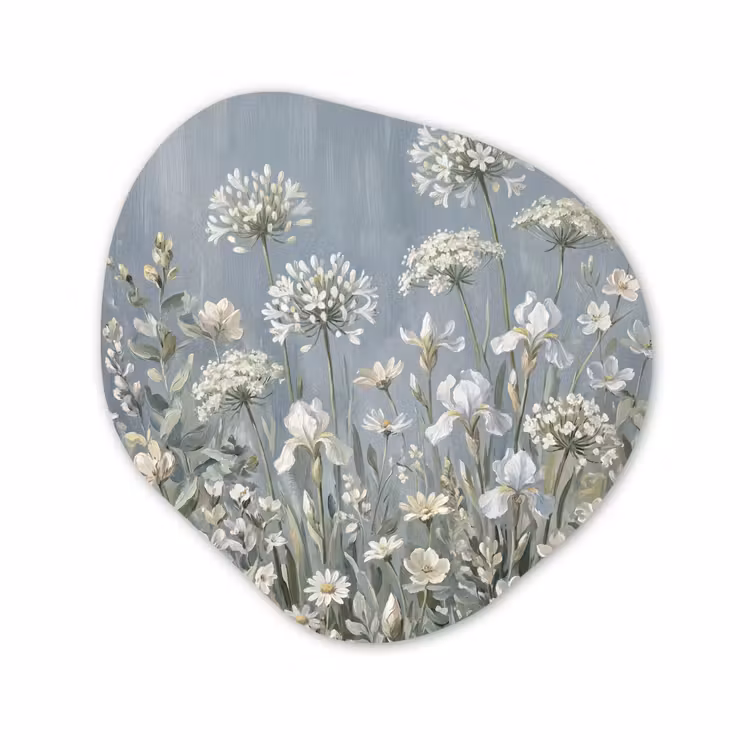 Organische vorm aluminium - Bloemen - Botanisch - Blauw — 1