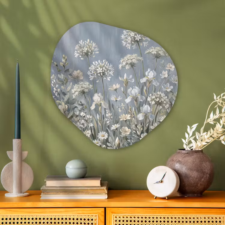 Organische vorm aluminium - Bloemen - Botanisch - Blauw — 2