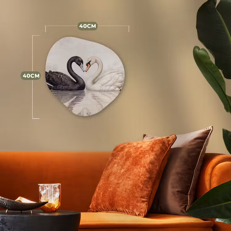 Organisch schilderij - Forex - Zwanen - Hartvorm - Dieren — 4