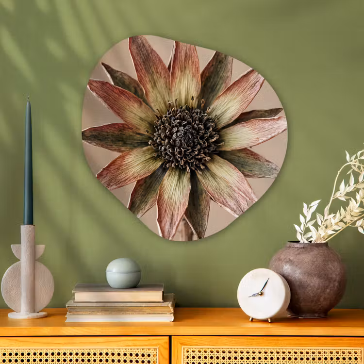 Organische vorm aluminium - Droogbloem - Protea - Vintage - Beige - Rustiek — 2