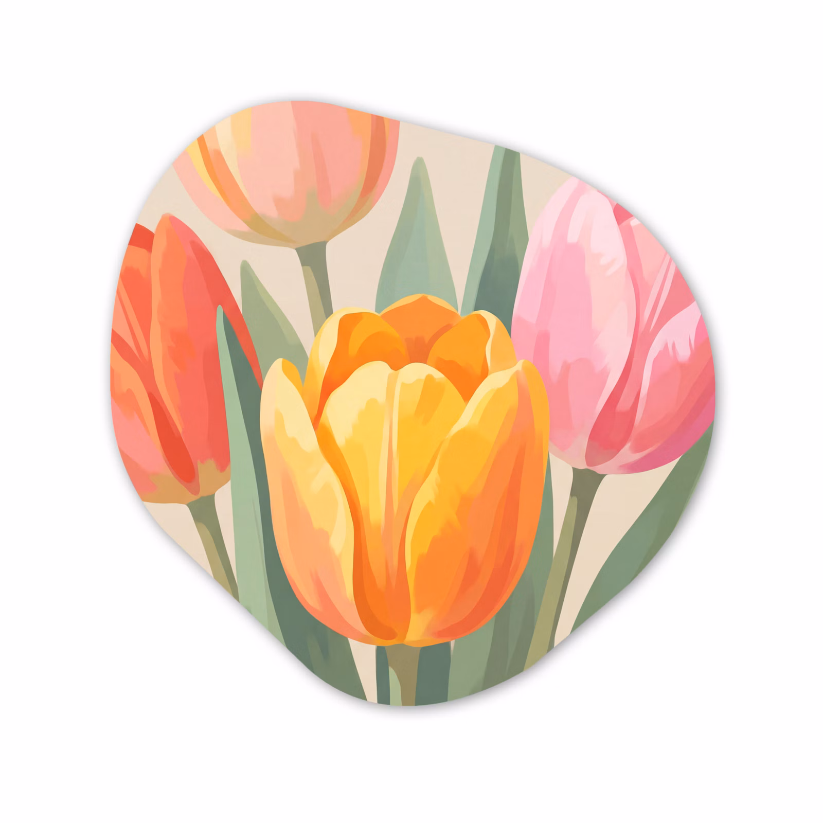 Organisch schilderij - Forex - Tulpen - Abstract - Kleurrijk — 1