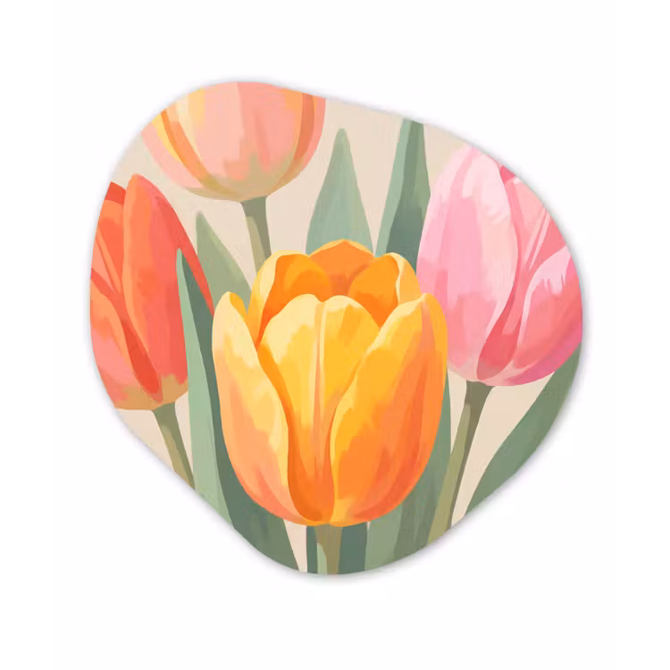 Organisch schilderij - Forex - Tulpen - Abstract - Kleurrijk — 1