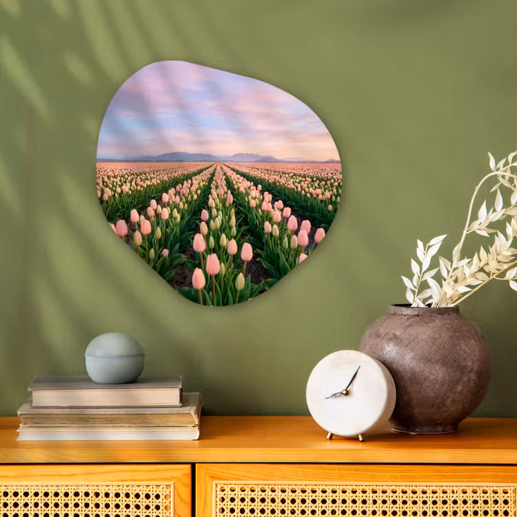 Organisch schilderij - Forex - Tulpen - Landschap - Roze — 2