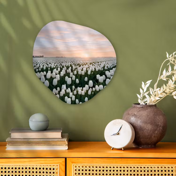 Organisch schilderij - Forex - Tulpen - Landschap - Wit — 2