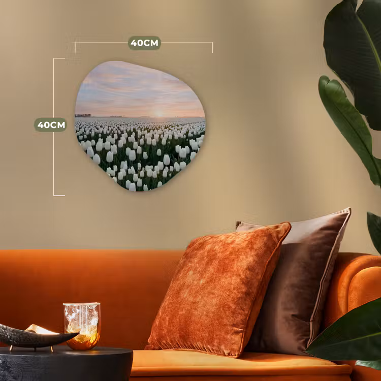 Organisch schilderij - Forex - Tulpen - Landschap - Wit — 4