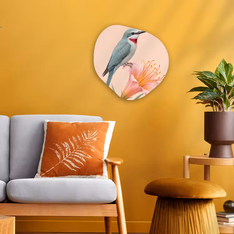 Organisch schilderij - Forex - Vogel - Bloem - Natuur - Roze — 3