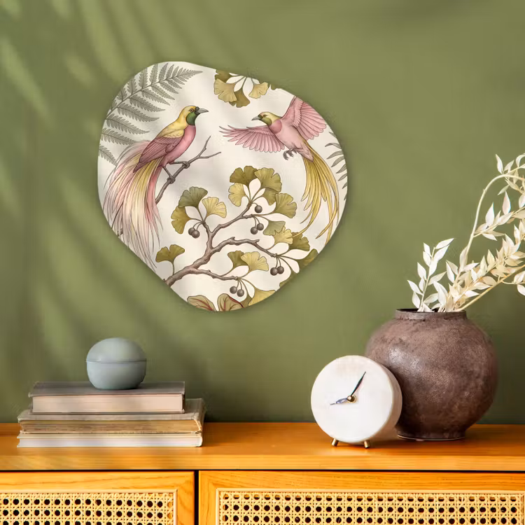 Organisch schilderij - Forex - Vogels - Tropisch - Botanisch - Roze — 2