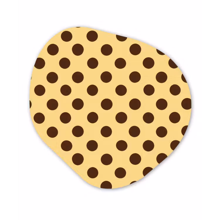 Organisch schilderij - Forex - Polka Dot - Stippen - Retro - Geel - Bruin — 1