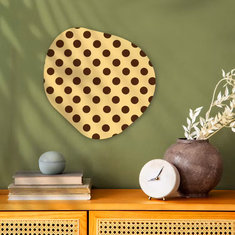 Organisch schilderij - Forex - Polka Dot - Stippen - Retro - Geel - Bruin — 2