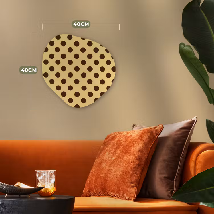 Organisch schilderij - Forex - Polka Dot - Stippen - Retro - Geel - Bruin — 4