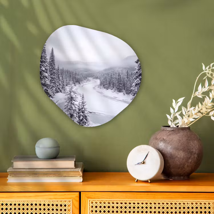Organisch schilderij - Forex - Rivier - Bevroren - Landschap - Winter — 2