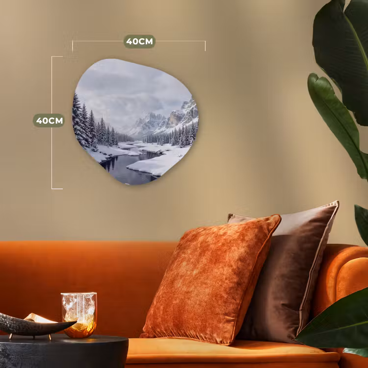 Organisch schilderij - Forex - Sneeuwlandschap - Bergen - Rivier - Winter — 4