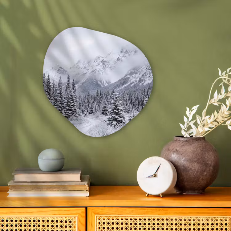 Organisch schilderij - Forex - Weg - Bergen - Sneeuw - Naaldbos - Avontuurlijk — 2