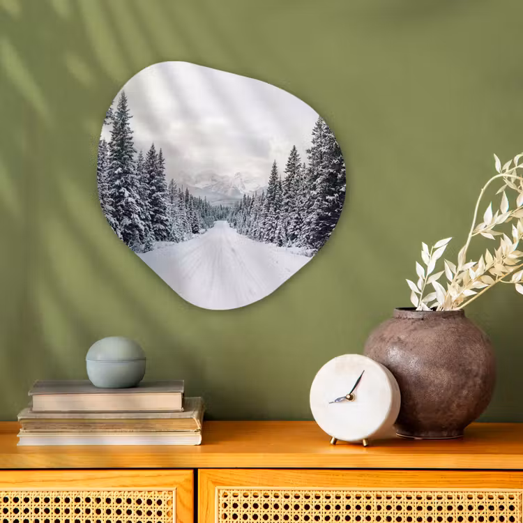 Organisch schilderij - Forex - Weg - Sneeuw - Naaldbos - Winter - Avontuurlijk — 2