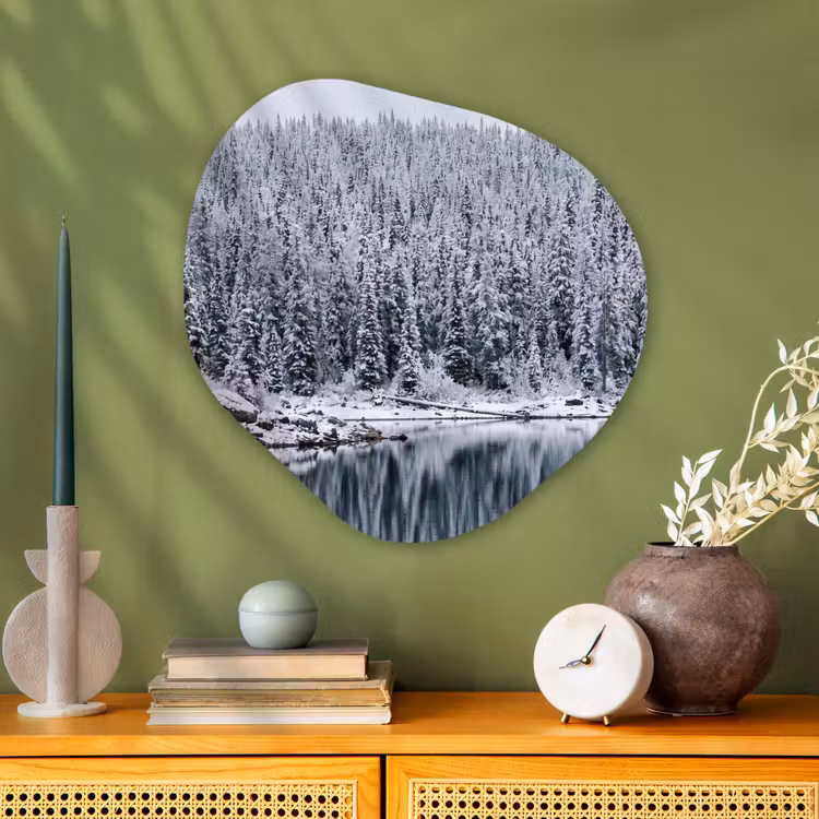 Organische vorm aluminium - Bos - Reflectie - Meer - Winter - Serene — 2
