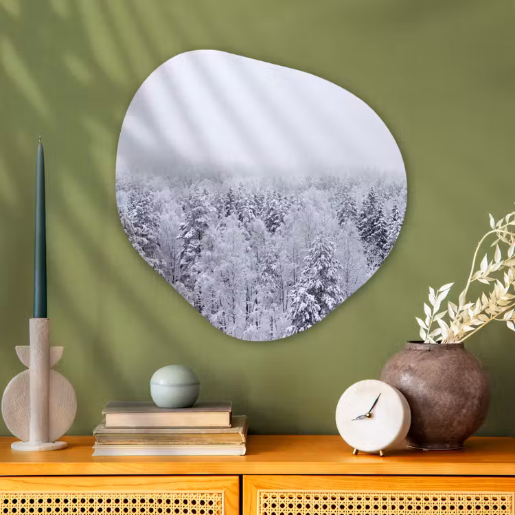 Organische vorm aluminium - Bos - Sneeuw - Winter - Natuur - Wit — 2