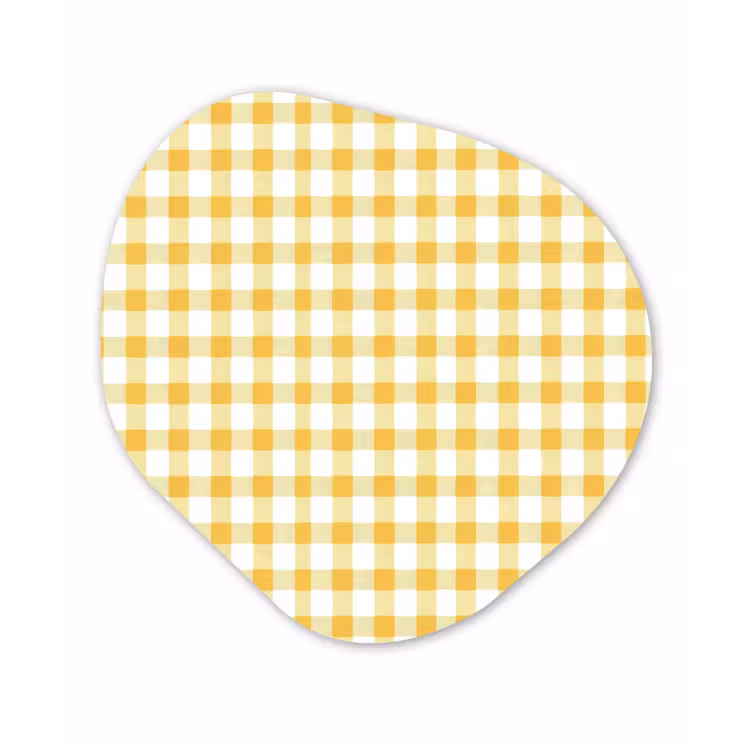 Organisch schilderij - Forex - Ruit - Gingham - Klassiek - Geel en Wit — 1