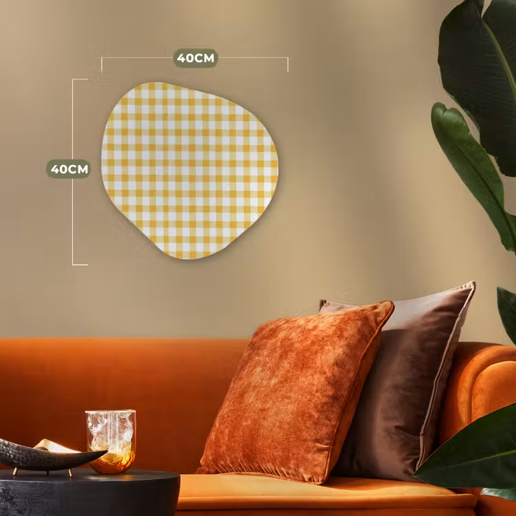 Organisch schilderij - Forex - Ruit - Gingham - Klassiek - Geel en Wit — 4