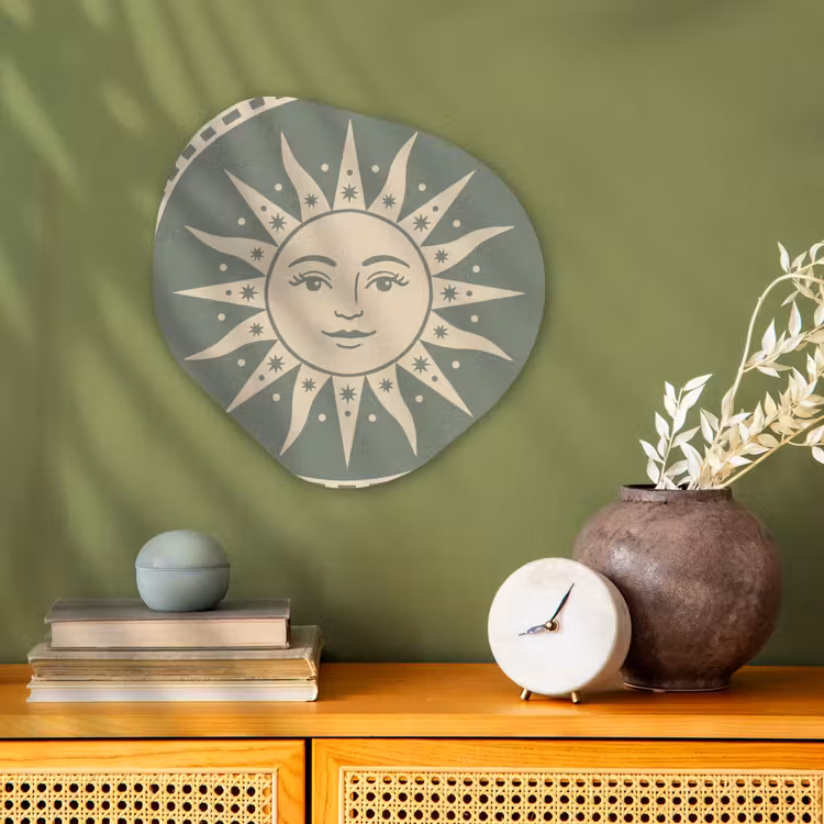 Organisch schilderij - Forex - Zon - Sterren - Astrologie - Vintage - Groen — 2