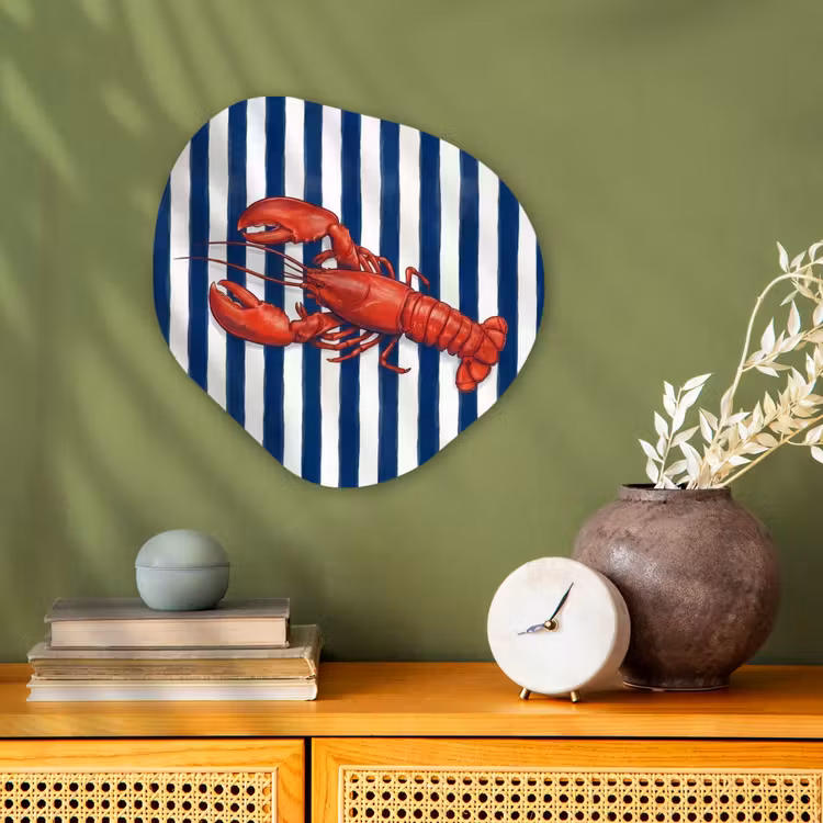 Organisch schilderij - Forex - Schaaldier - Kreeft - Marine - Illustratie - Rood — 2