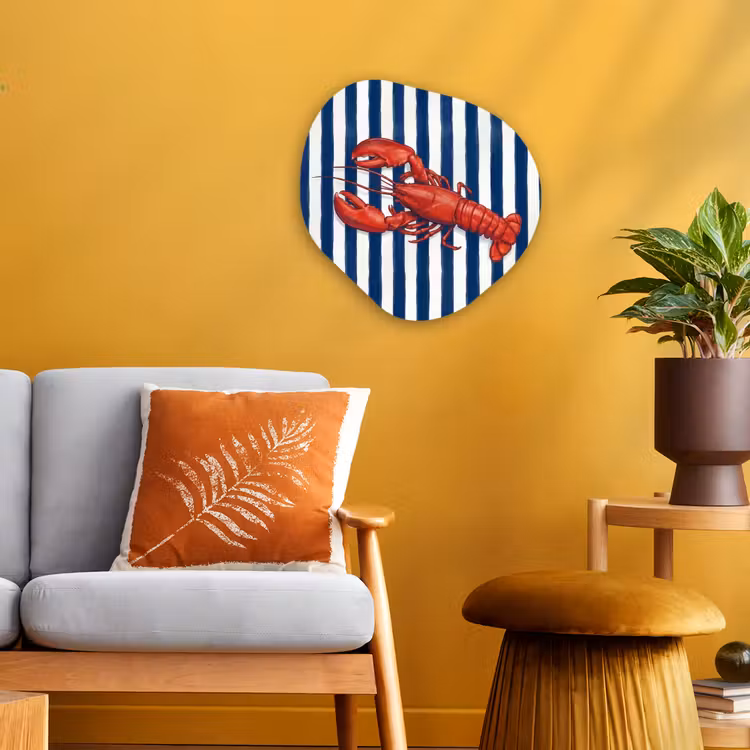 Organisch schilderij - Forex - Schaaldier - Kreeft - Marine - Illustratie - Rood — 3