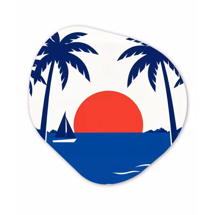 Organisch schilderij - Forex - Zonsondergang - Zee - Palmboom - Tropisch - Modern — 1