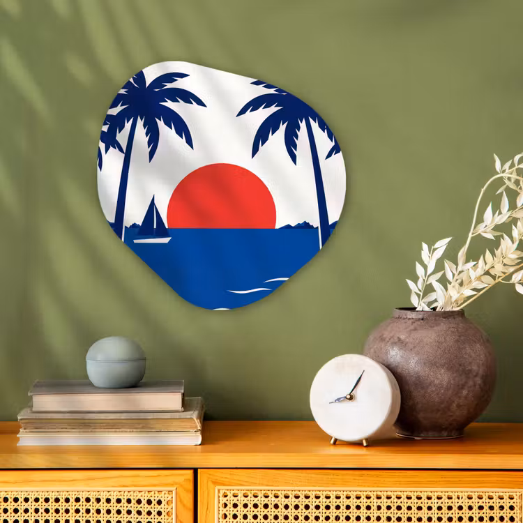 Organisch schilderij - Forex - Zonsondergang - Zee - Palmboom - Tropisch - Modern — 2