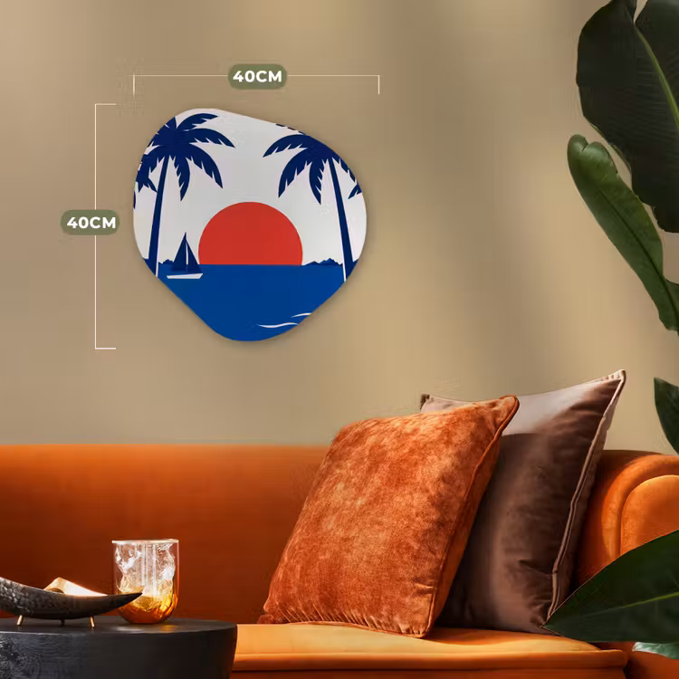 Organisch schilderij - Forex - Zonsondergang - Zee - Palmboom - Tropisch - Modern — 4