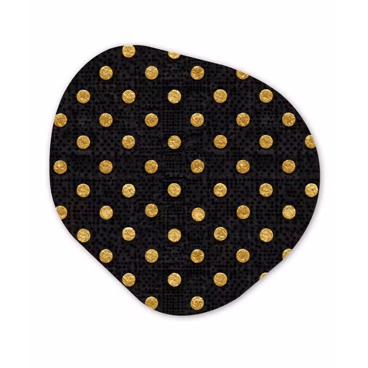 Organisch schilderij - Forex - Polka Dot - Stippen - Goud - Zwart — 1