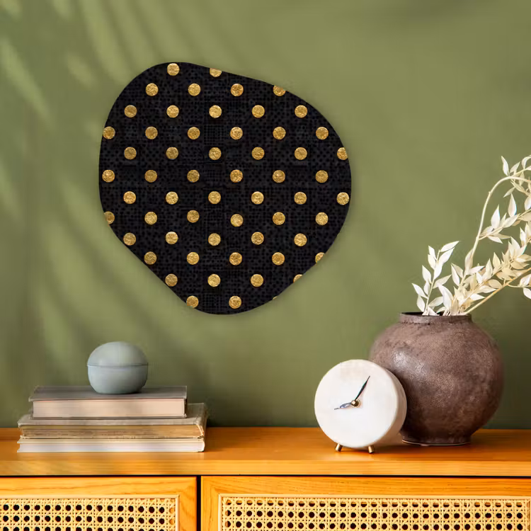 Organisch schilderij - Forex - Polka Dot - Stippen - Goud - Zwart — 2