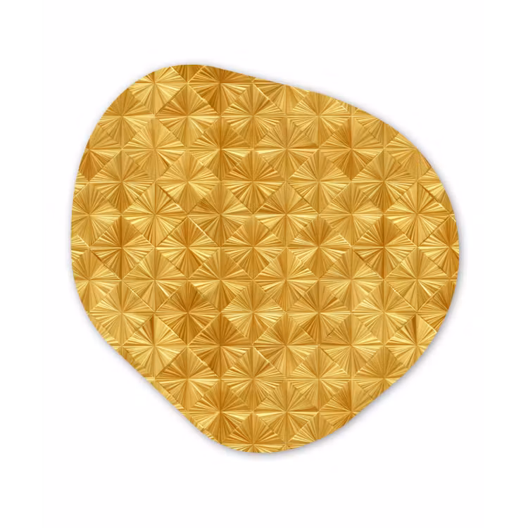 Organisch schilderij - Forex - Tegels - Geometrisch - Reliëf - Goud — 1