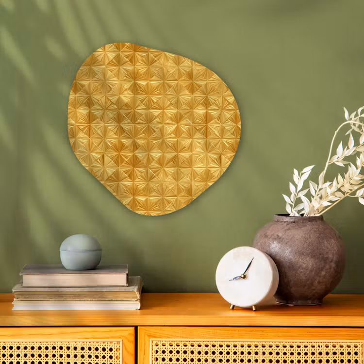 Organisch schilderij - Forex - Tegels - Geometrisch - Reliëf - Goud — 2