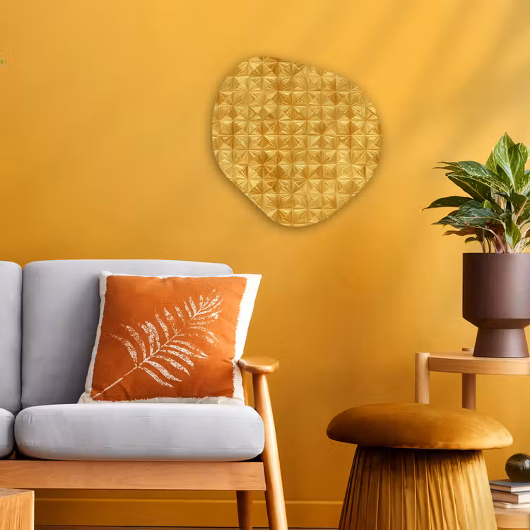 Organisch schilderij - Forex - Tegels - Geometrisch - Reliëf - Goud — 3