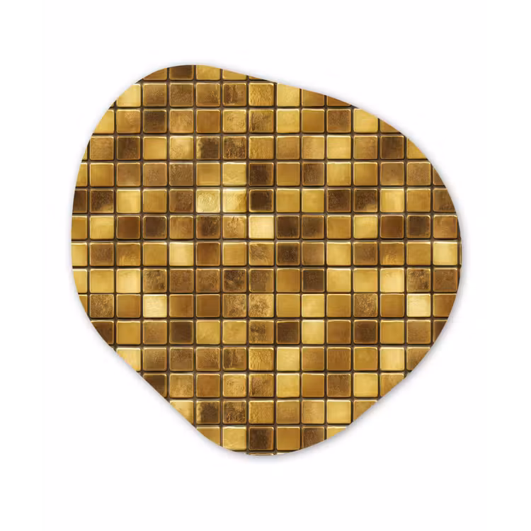 Organisch schilderij - Forex - Tegels - Mozaïek - Luxe - Warm Goud — 1