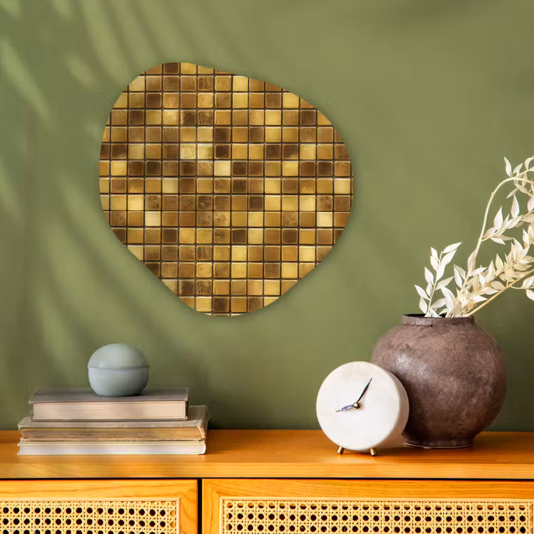 Organisch schilderij - Forex - Tegels - Mozaïek - Luxe - Warm Goud — 2