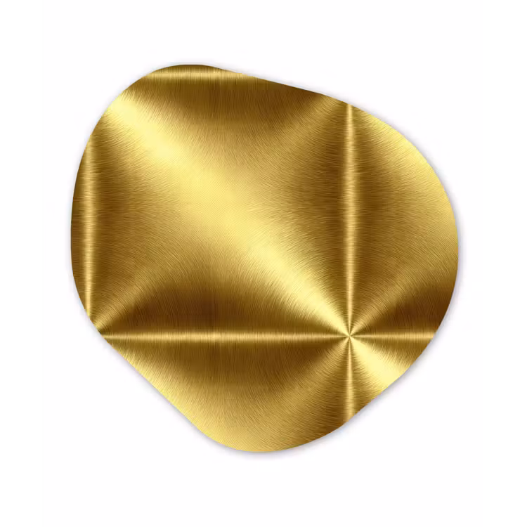 Organisch schilderij - Forex - Textuur - Geborsteld Goud - Industrieel - Metallic — 1