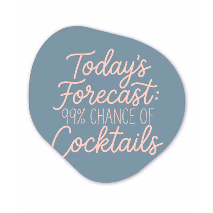 Organisch schilderij - Forex - Today's Forecast - Cocktails - Blauw — 1