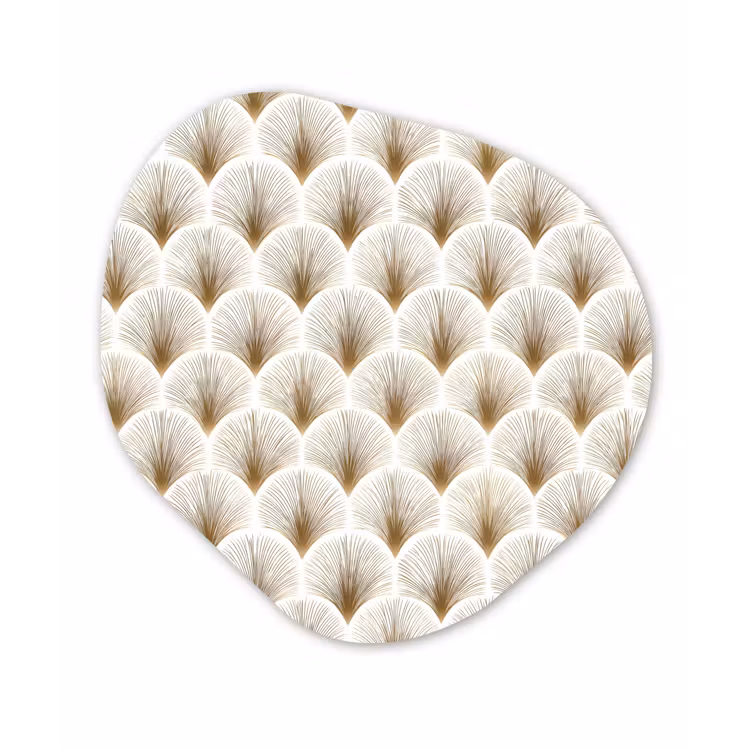 Organisch schilderij - Forex - Waaiers - Art Deco - Elegant - Goud - Wit — 1