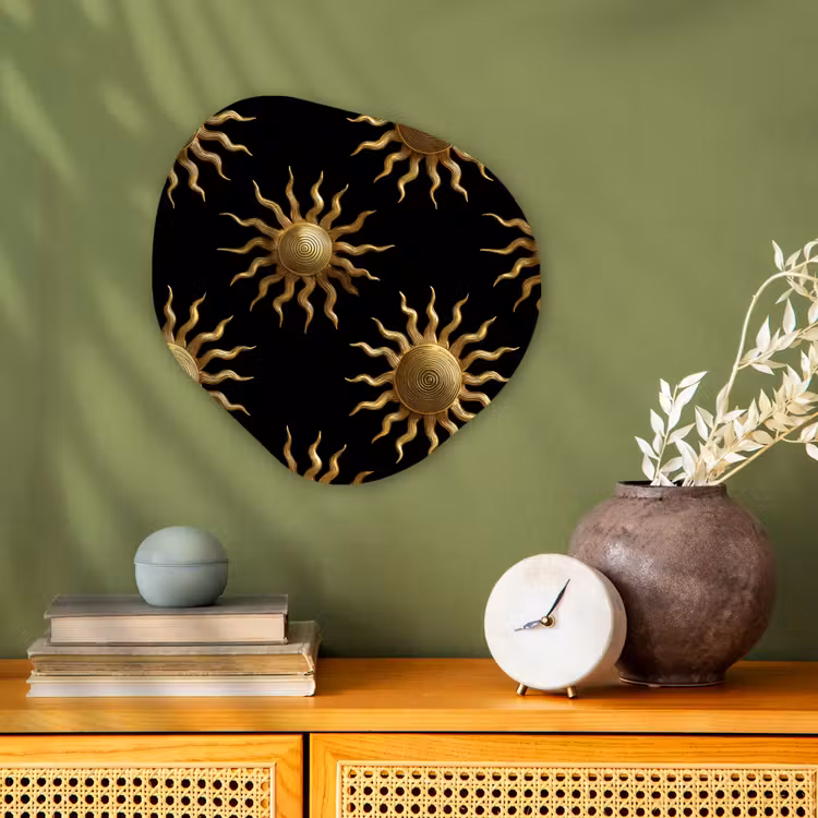 Organisch schilderij - Forex - Zon - Patroon - Luxe - Goud - Zwart — 2