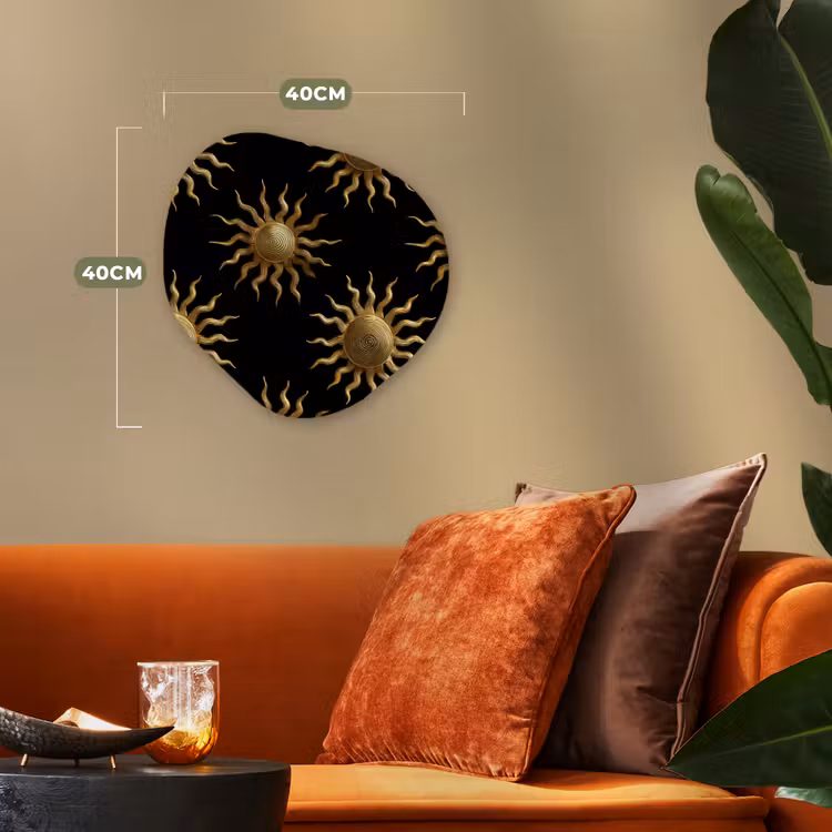 Organisch schilderij - Forex - Zon - Patroon - Luxe - Goud - Zwart — 4
