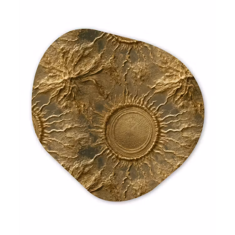 Organisch schilderij - Forex - Zon - Reliëf - Antiek - Goud — 1