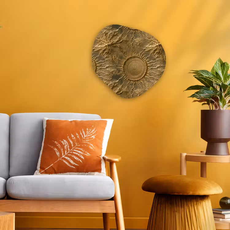Organisch schilderij - Forex - Zon - Reliëf - Antiek - Goud — 3