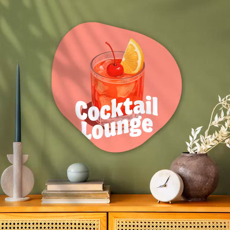 Organische vorm aluminium - Cocktail Lounge - Glas - Koraal — 2